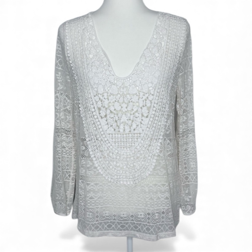 Rain White Lace Women's Top